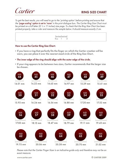 cartier ring sizing chart.